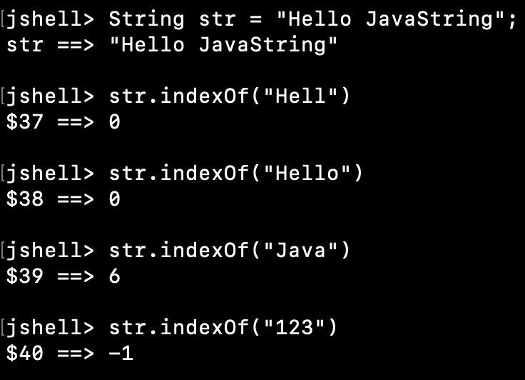 Java String indexOf() Method Examples