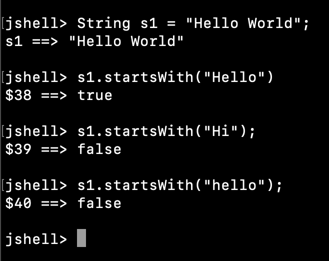 Java String startsWith() Method Examples