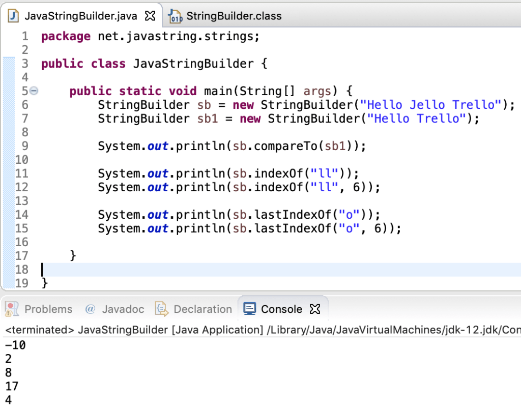 Java StringBuilder Class