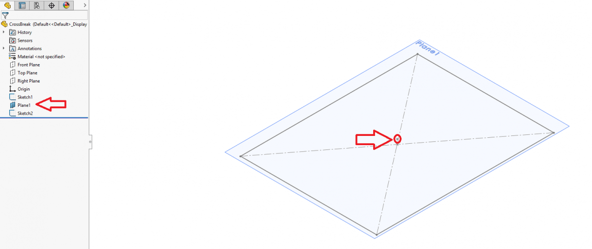 How to insert a SOLIDWORKS CrossBreak for sheet metal design