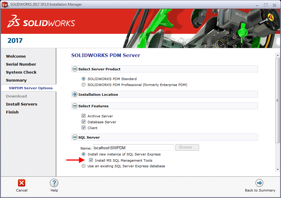 SQL Management Studio install for SOLIDWORKS PDM Standard