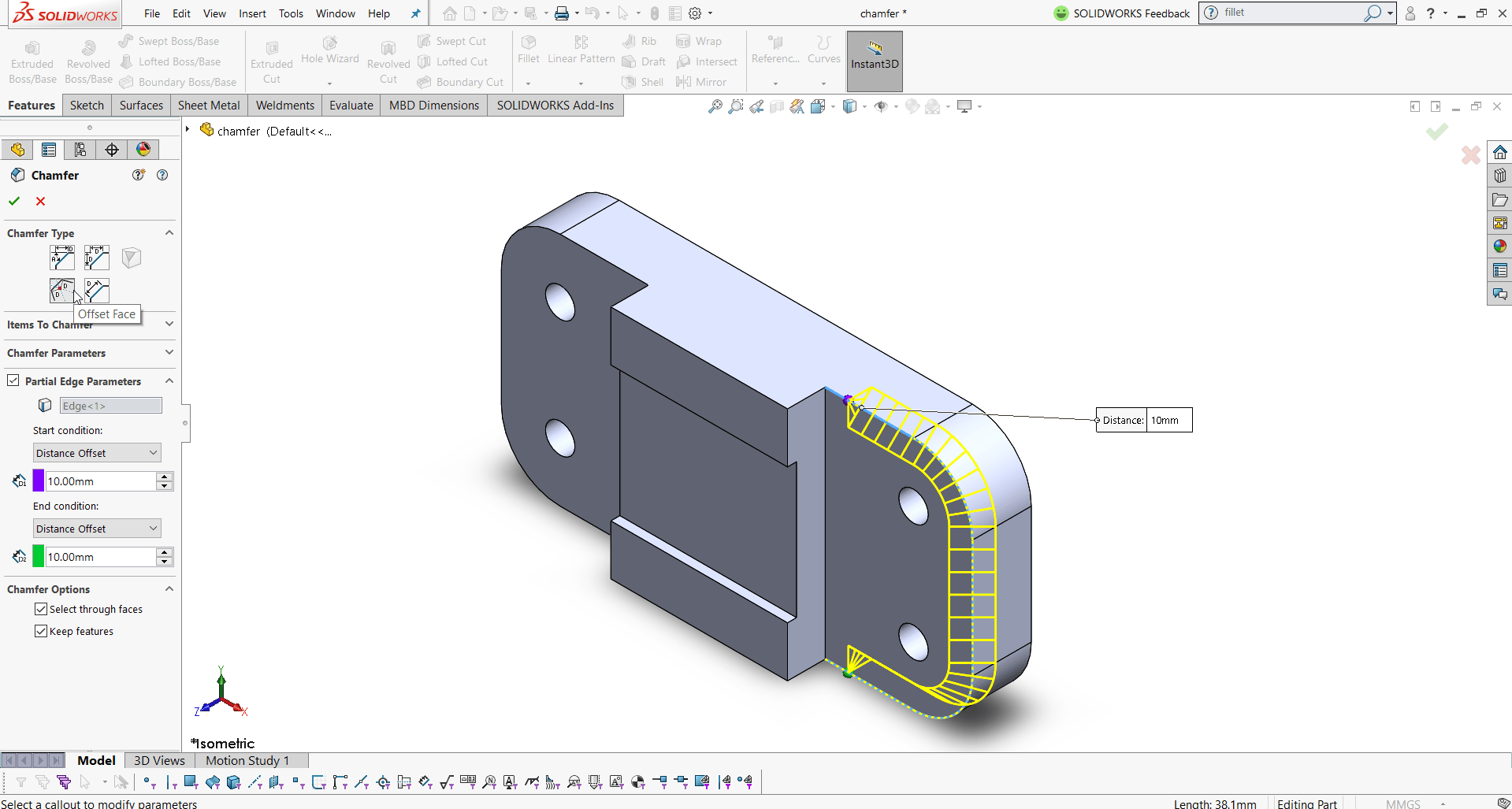 How To Show Chamfer In Drawing