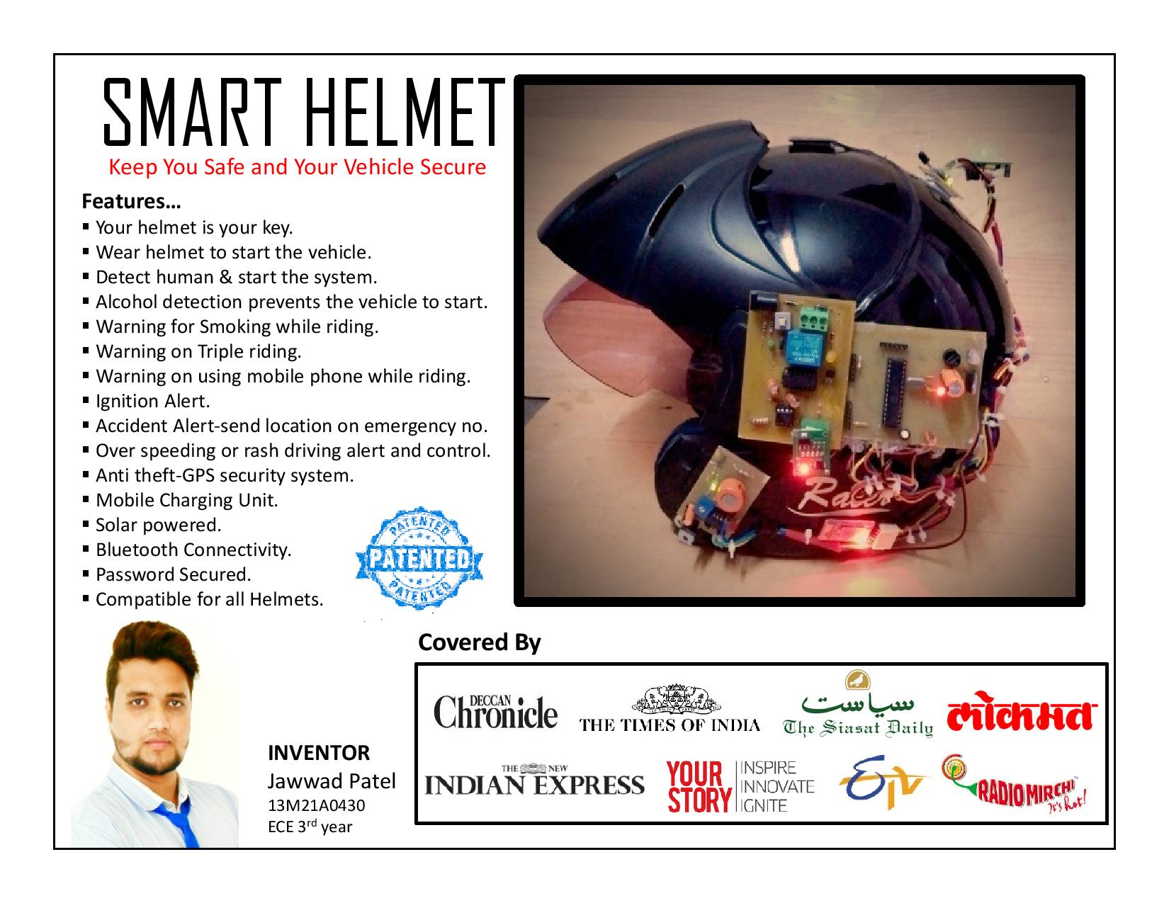 Smart Helmet Media Coverage Dr. Jawwad Patel
