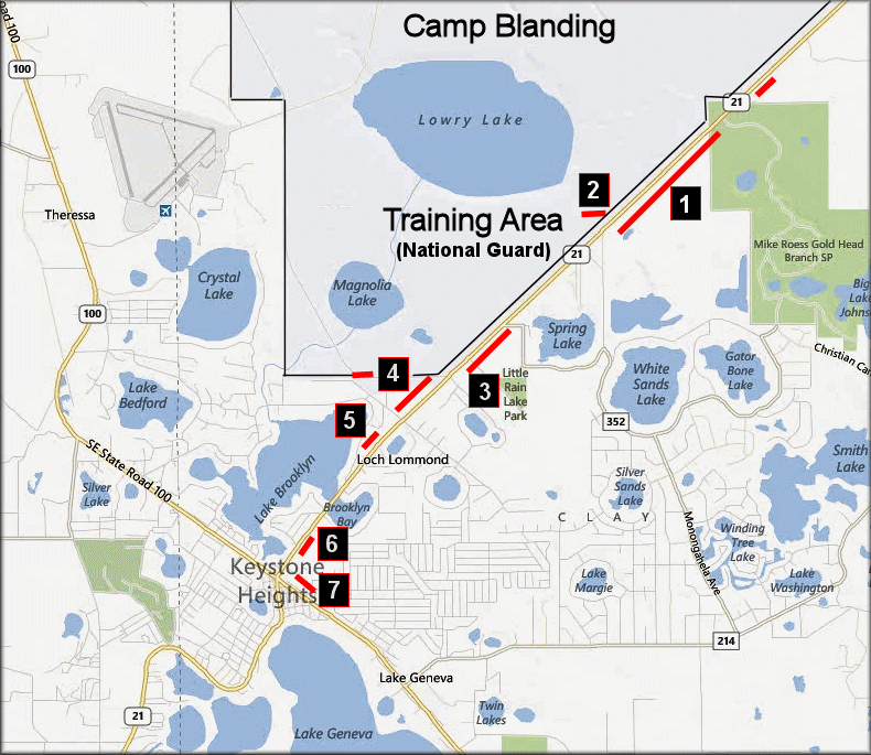 Camp Blanding Florida Map