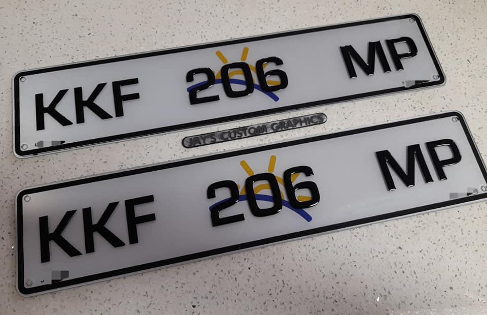 3D GEL Number Plates / All provinces all styles Jays Custom Graphics
