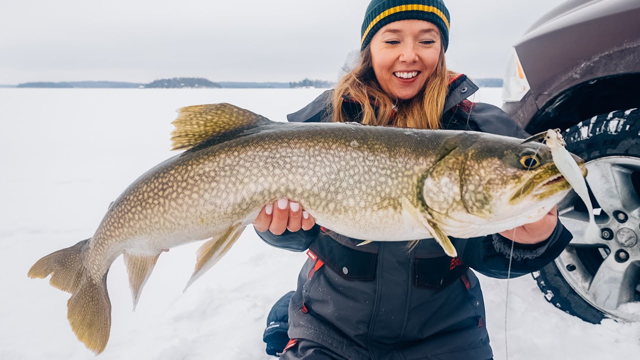 Her Biggest Fish Through The Ice! (Ontario Lake Trout) Jay Siemens