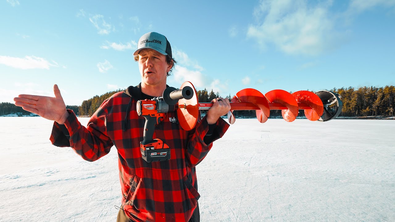 The BEST Run and Gun Ice Auger? Eskimo Pistol Bit + Milwaukee Fuel M18