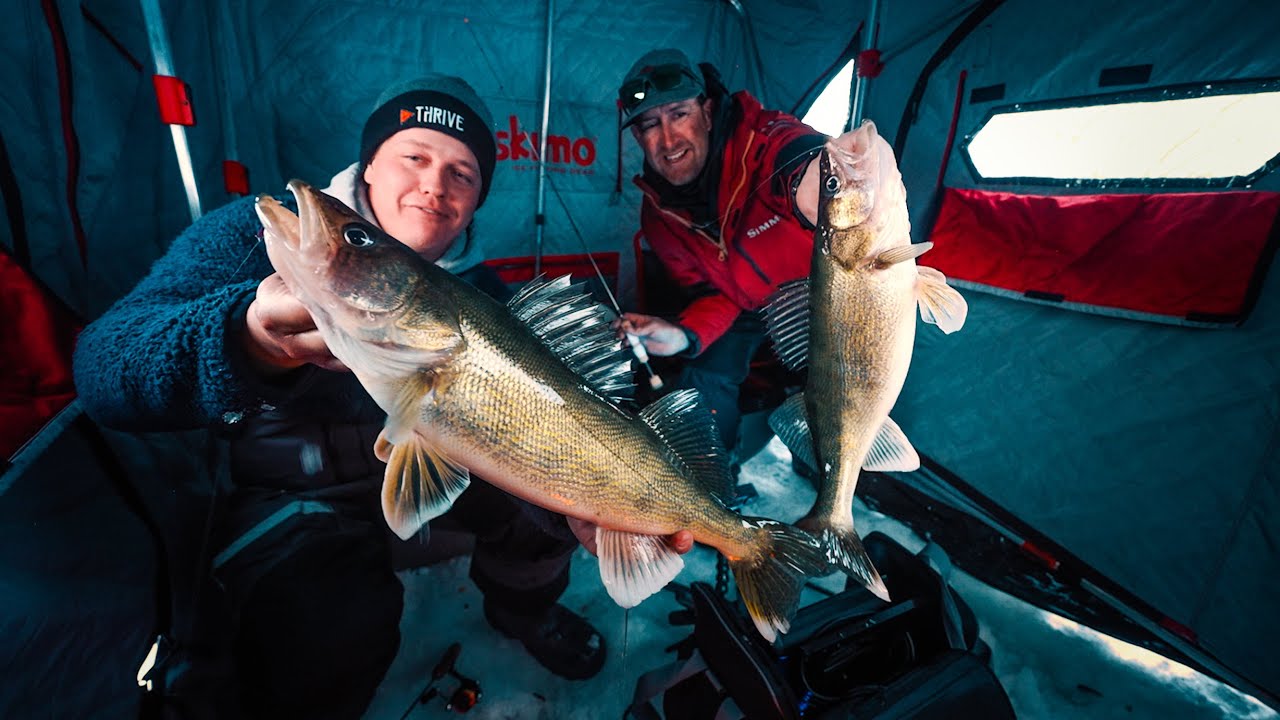 Ice Fishing North Dakota! Smackin' Devils Lake Walleye Jay Siemens