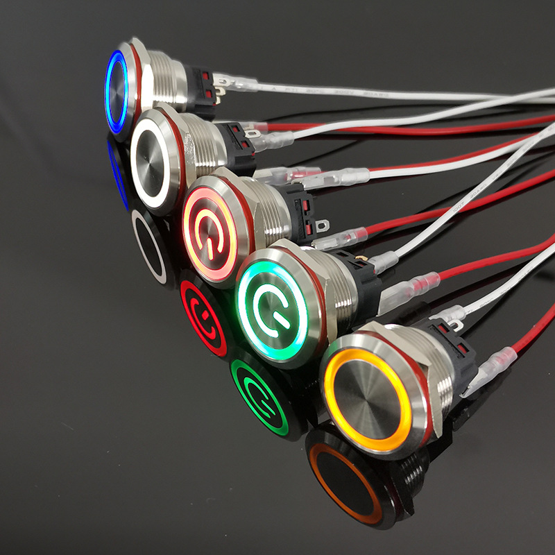 Custom Illuminated LED Push Button Switch Self Lock