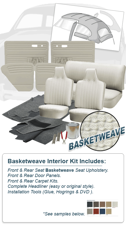 41055 VW Headliner Pad Kit for Beetle and Super Beetle Sedans