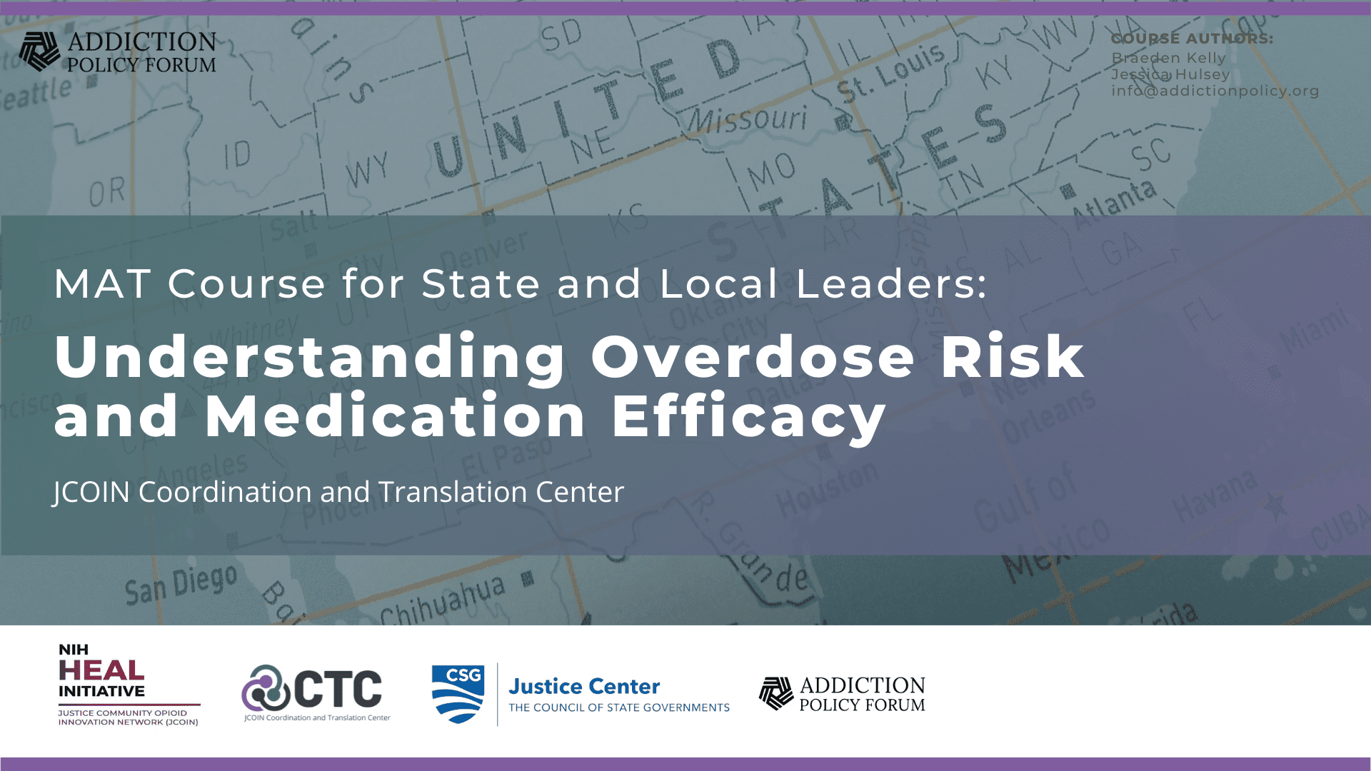 MAT Course for State and Local Leaders Understanding Overdose Risk and