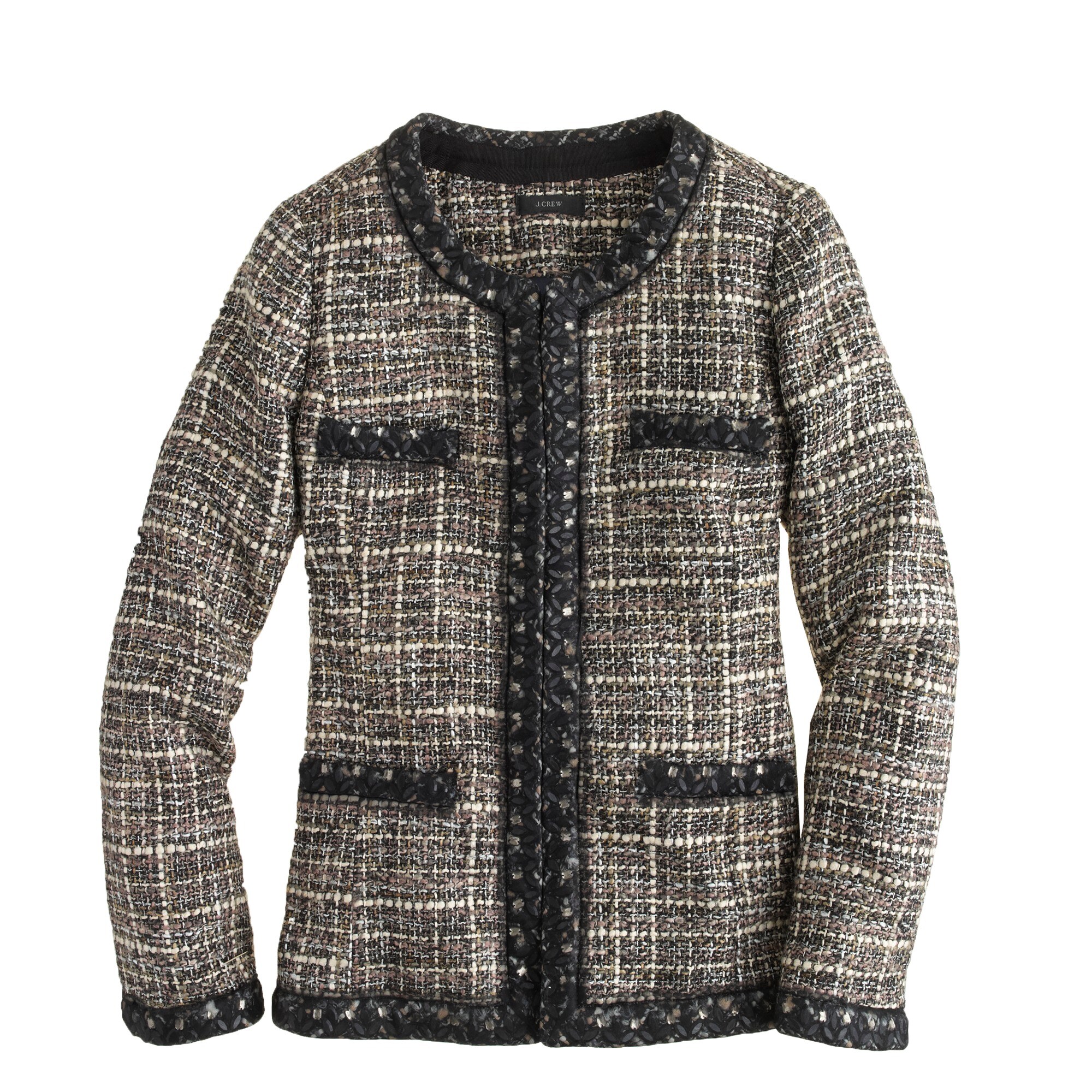 Collection jeweled jacket in pepper tweed J.Crew