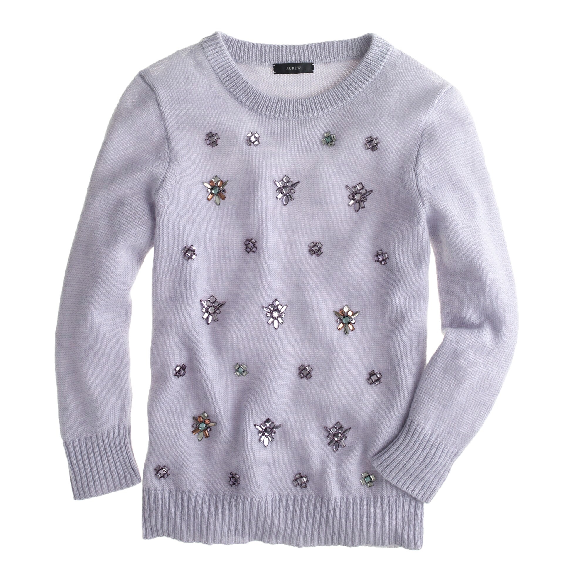 Jeweledcluster sweater in lavender J.Crew
