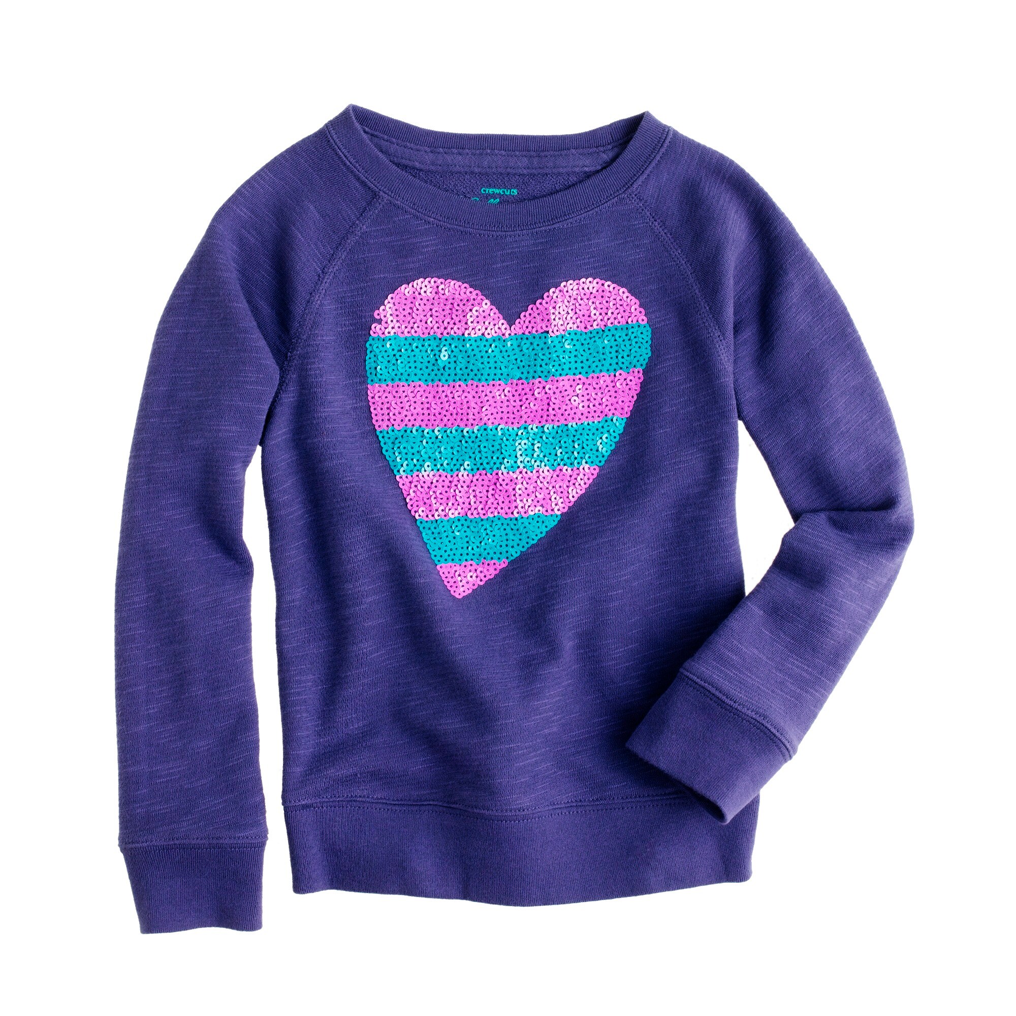 Girls' sequin heart sweatshirt J.Crew