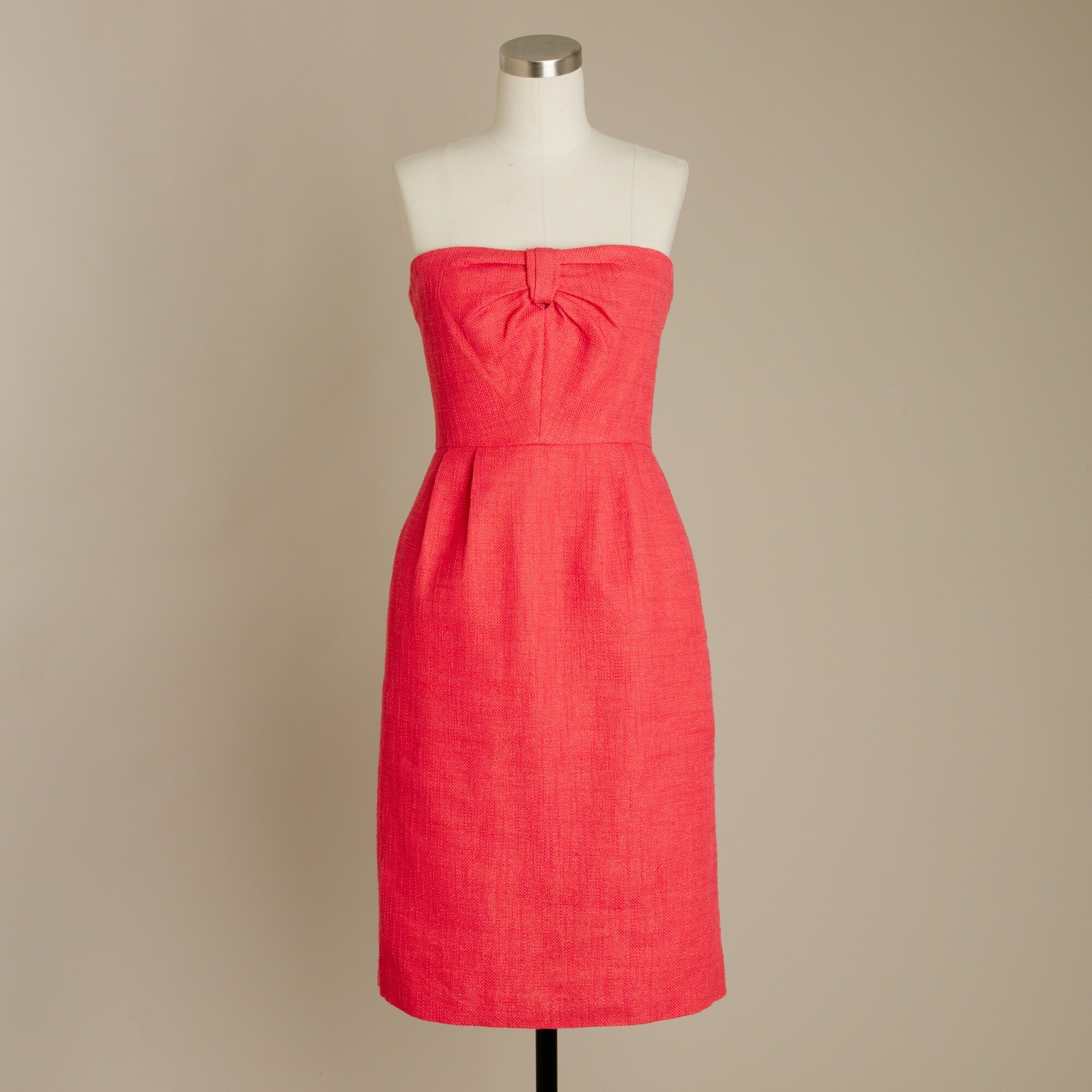 Metalliclinen strapless dress J.Crew