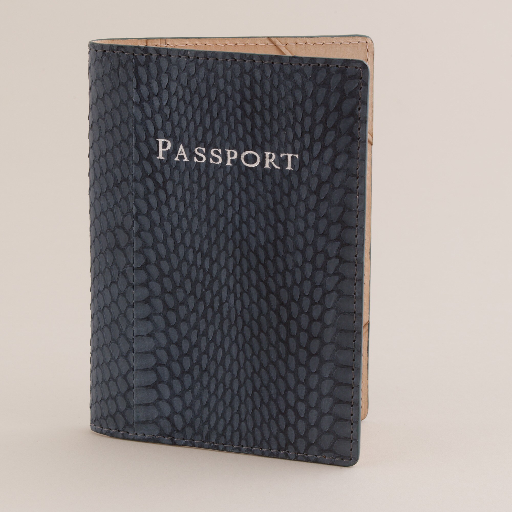 Snakeskin passport cover J.Crew