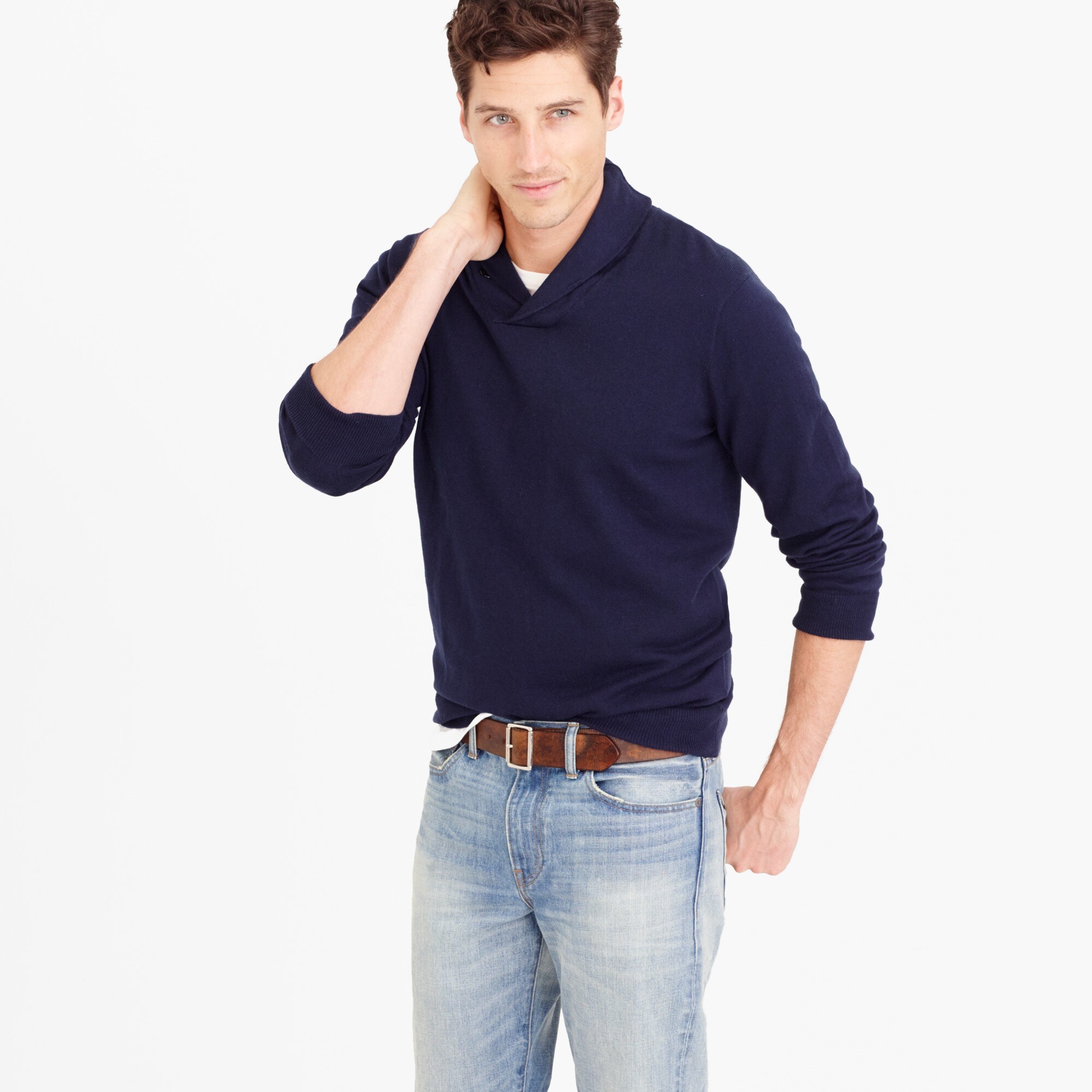 Men's CottonCashmere ShawlCollar Sweater Men's Sweaters J.Crew