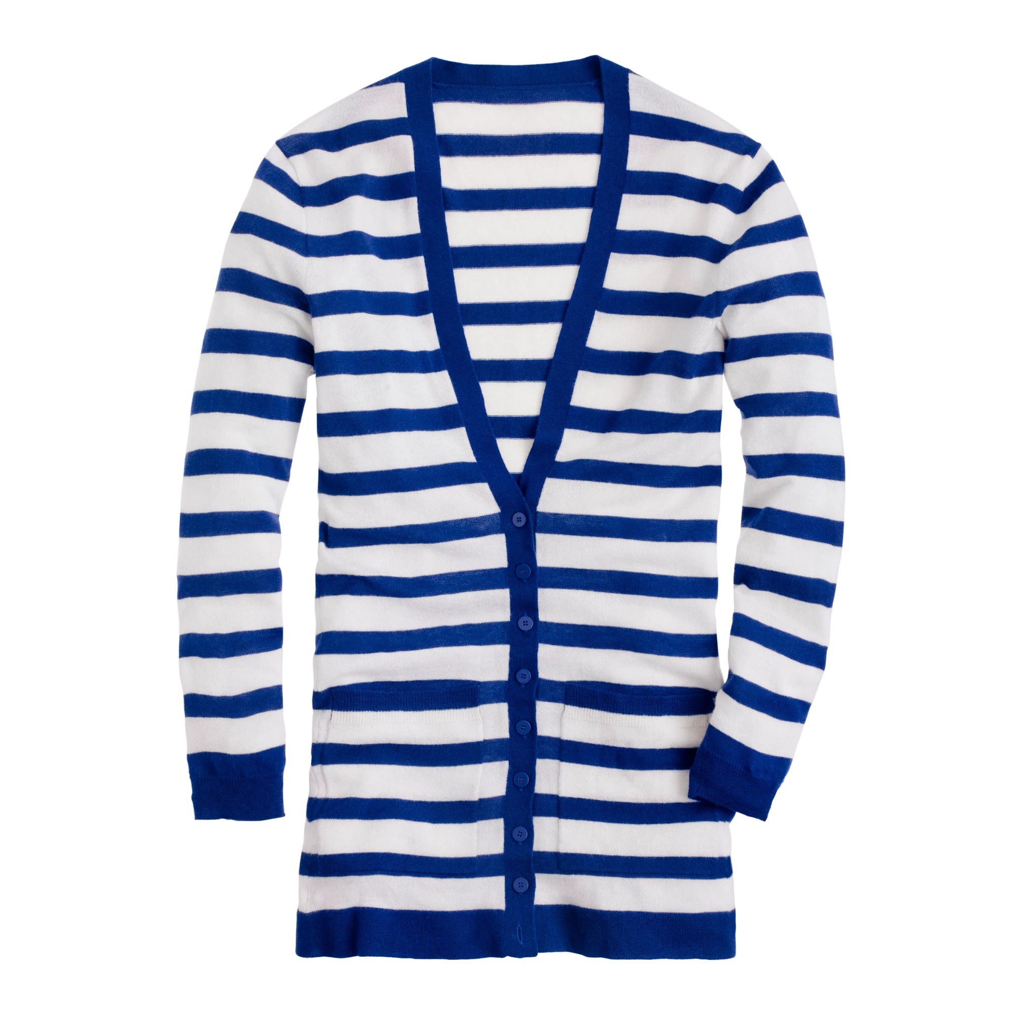Featherweight cashmere stripe cardigan J.Crew