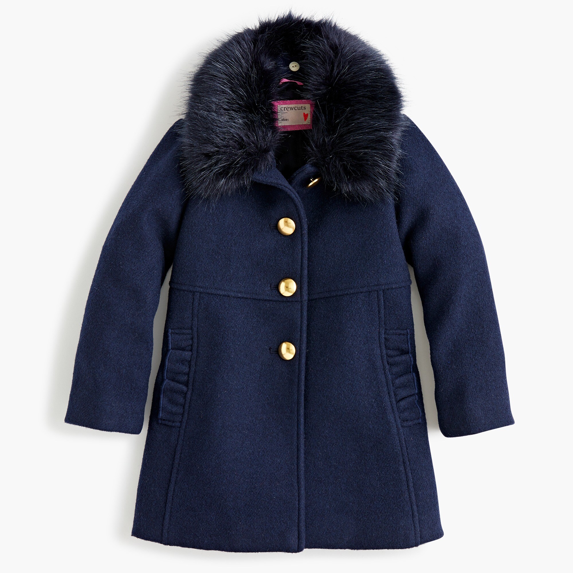 J.Crew Girls' Ruffletrimmed Wool Coat