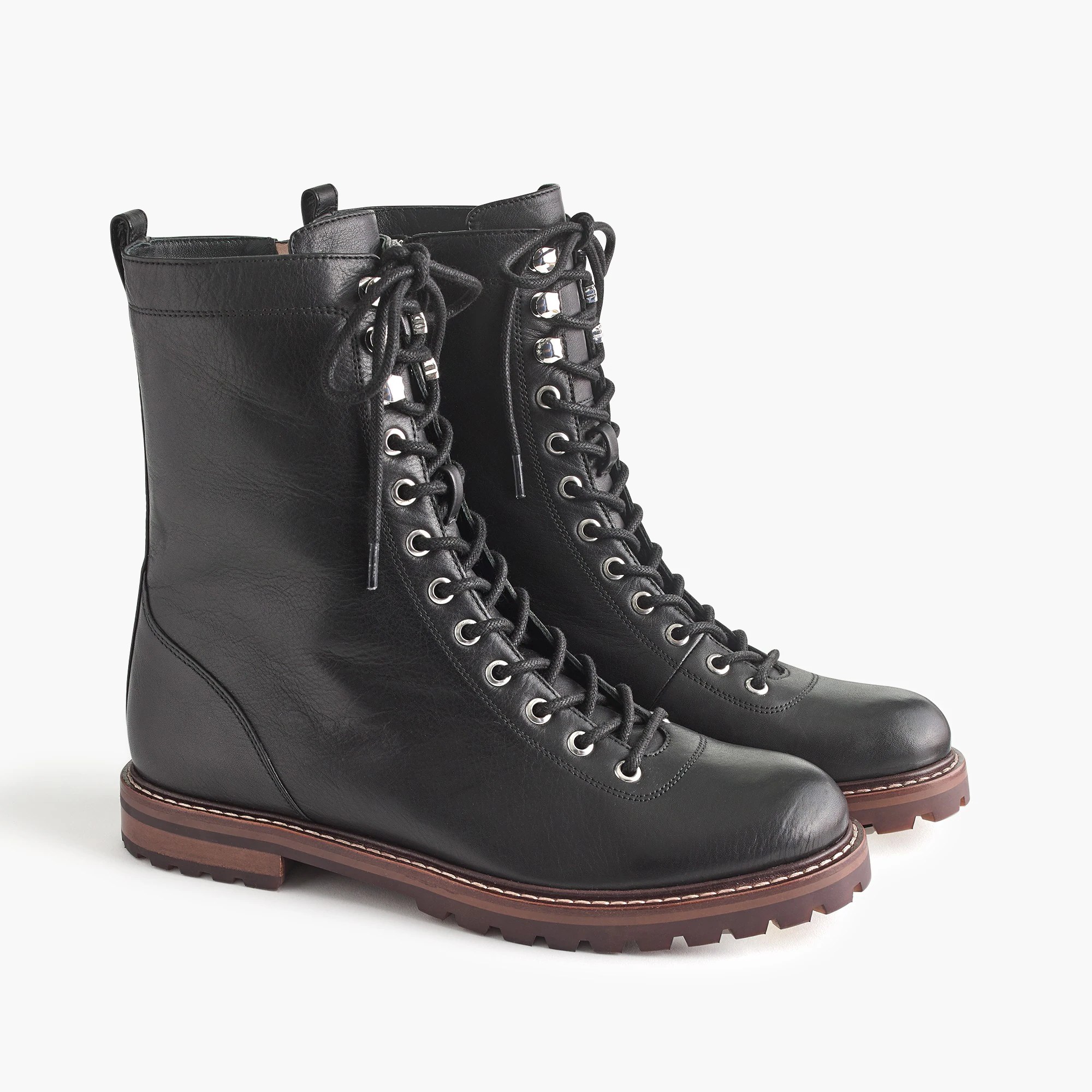 J.Crew Leather Laceup Boots For Women