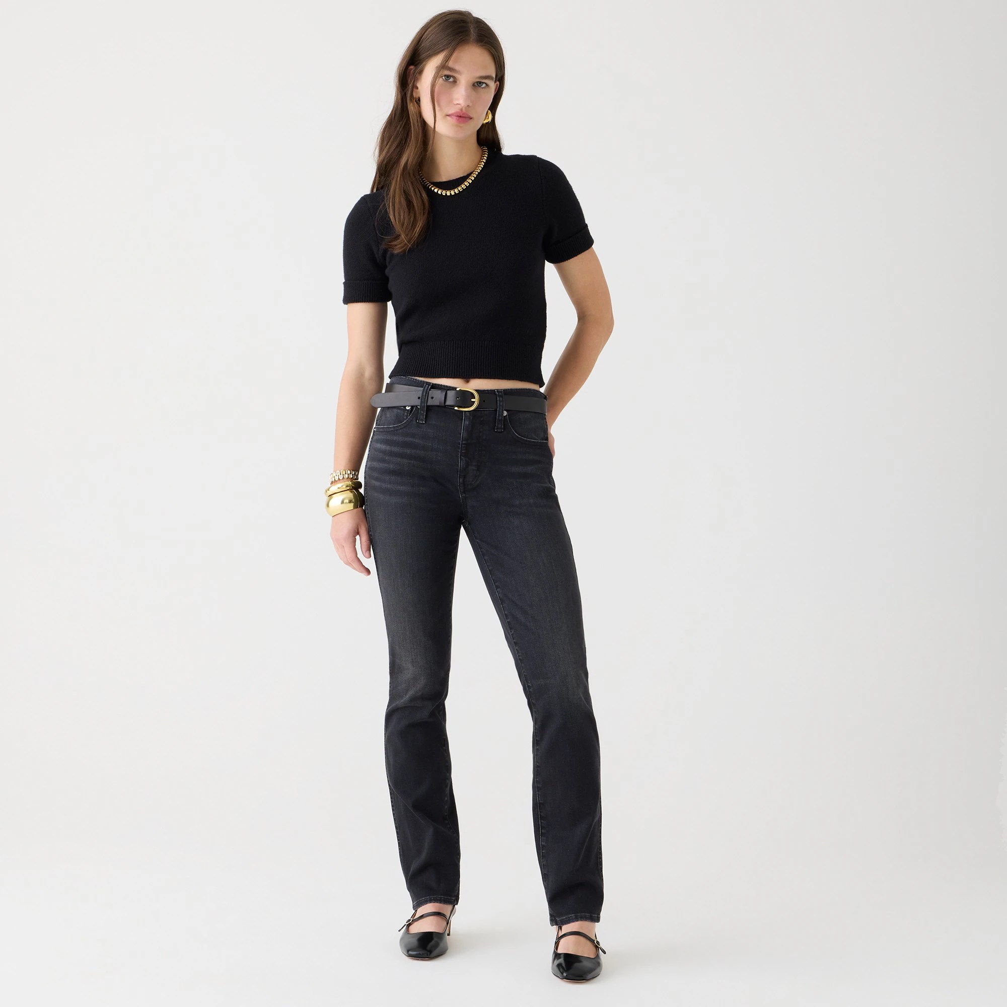J.Crew 9" Vintage Slim Straight Jean In Charcoal Wash For Women