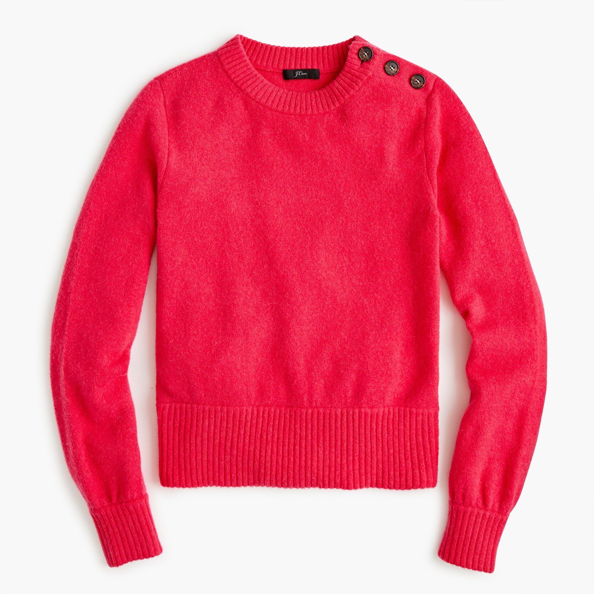 J.Crew Buttondetail Crewneck Sweater In Supersoft Yarn For Women