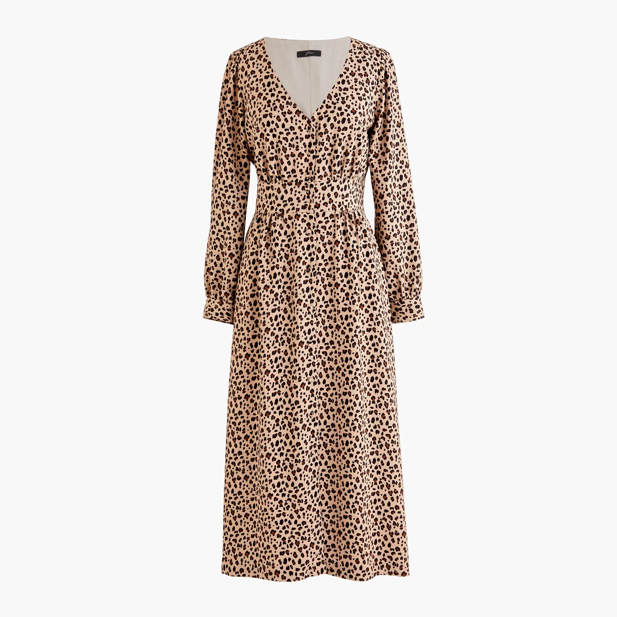 J.Crew Buttonfront Aline Midi Dress In Leopard For Women