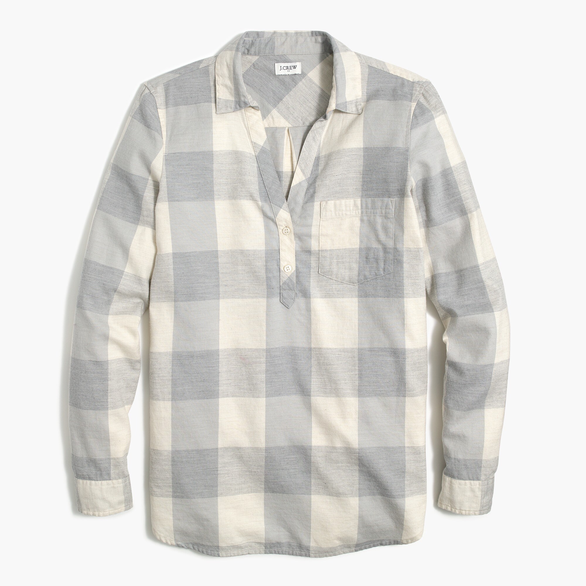 Factory Flannel Popover Henley In Boyfriend Fit For Women
