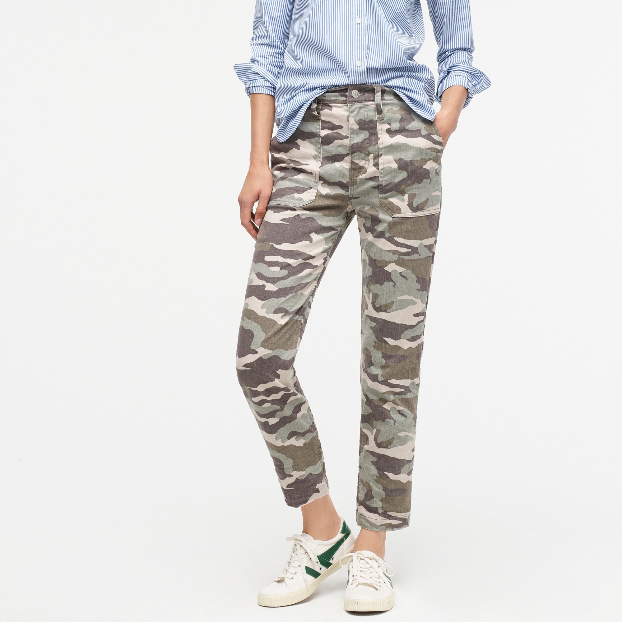 J.Crew Straightleg Crop Pant In Camo Soft Sateen For Women