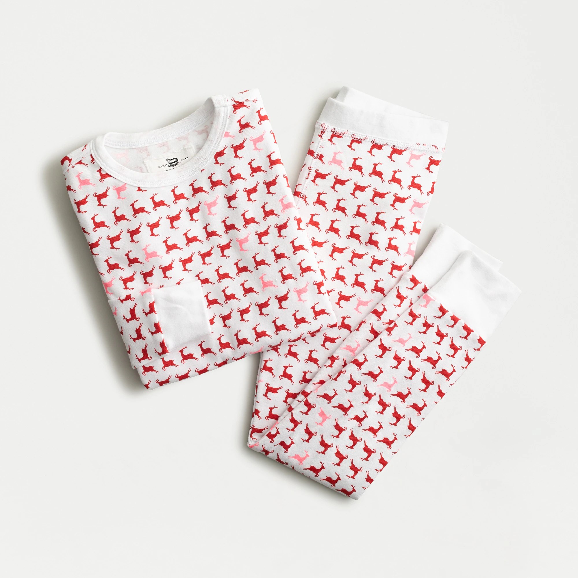 J.Crew Girls' Pajama Set In Prancing Reindeer For Girls