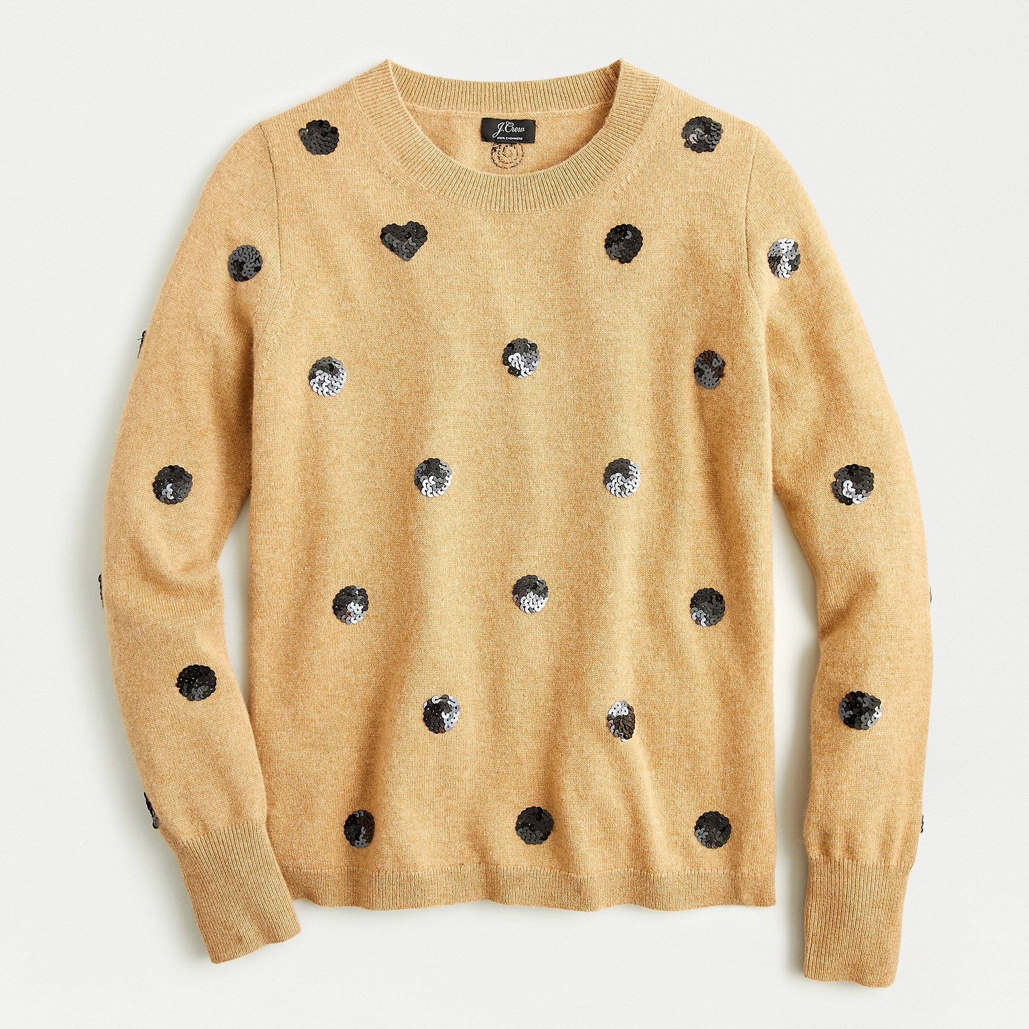 J.Crew Everyday Cashmere Crewneck Sweater In Sequin Polka Dots For Women