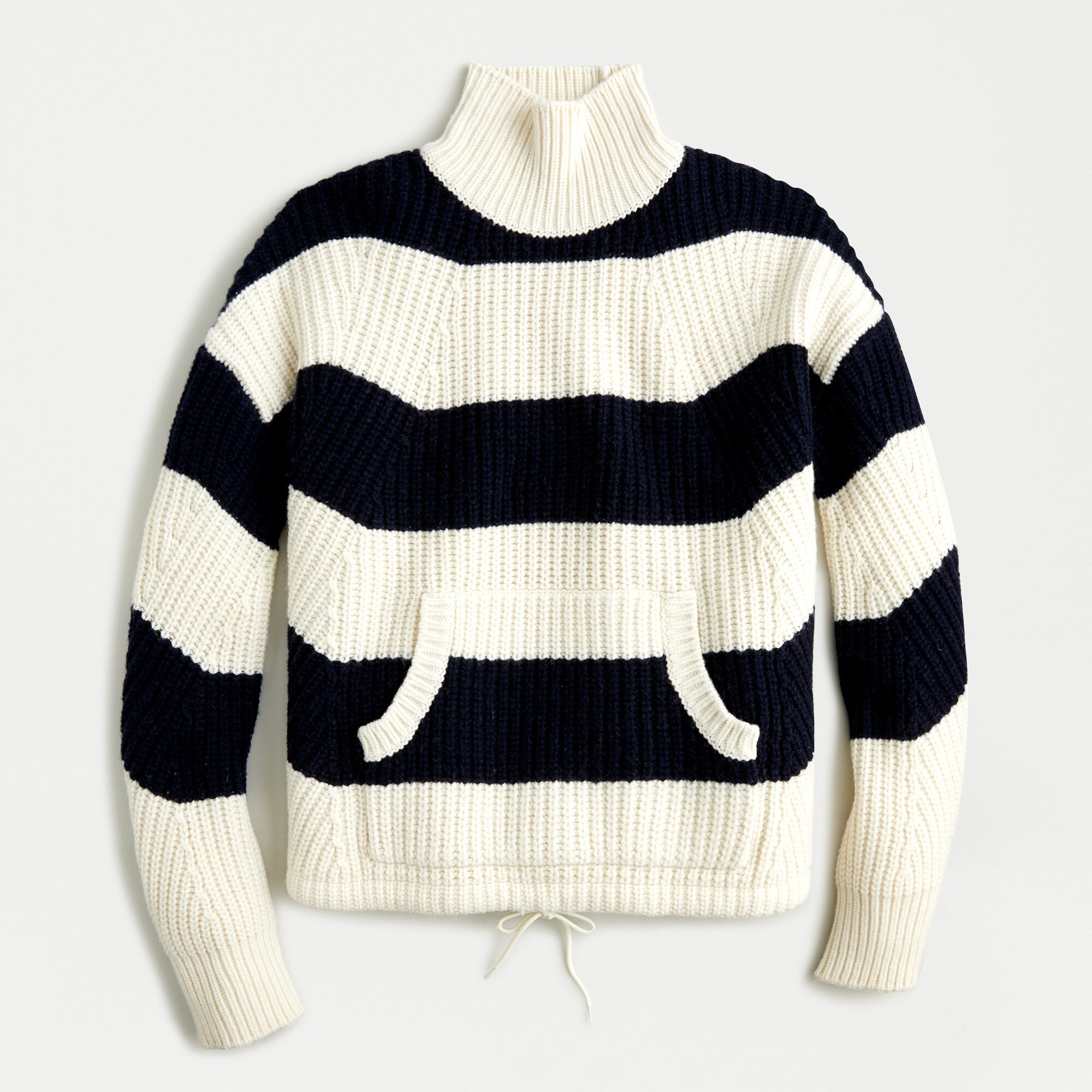 J.Crew Frontpocket Turtleneck Sweater In Rugby Stripe For Women