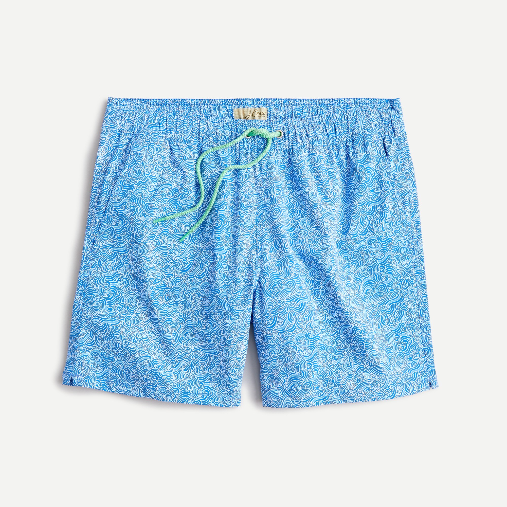 J.Crew 6" Stretch Eco Swim Trunk In Wave Print For Men