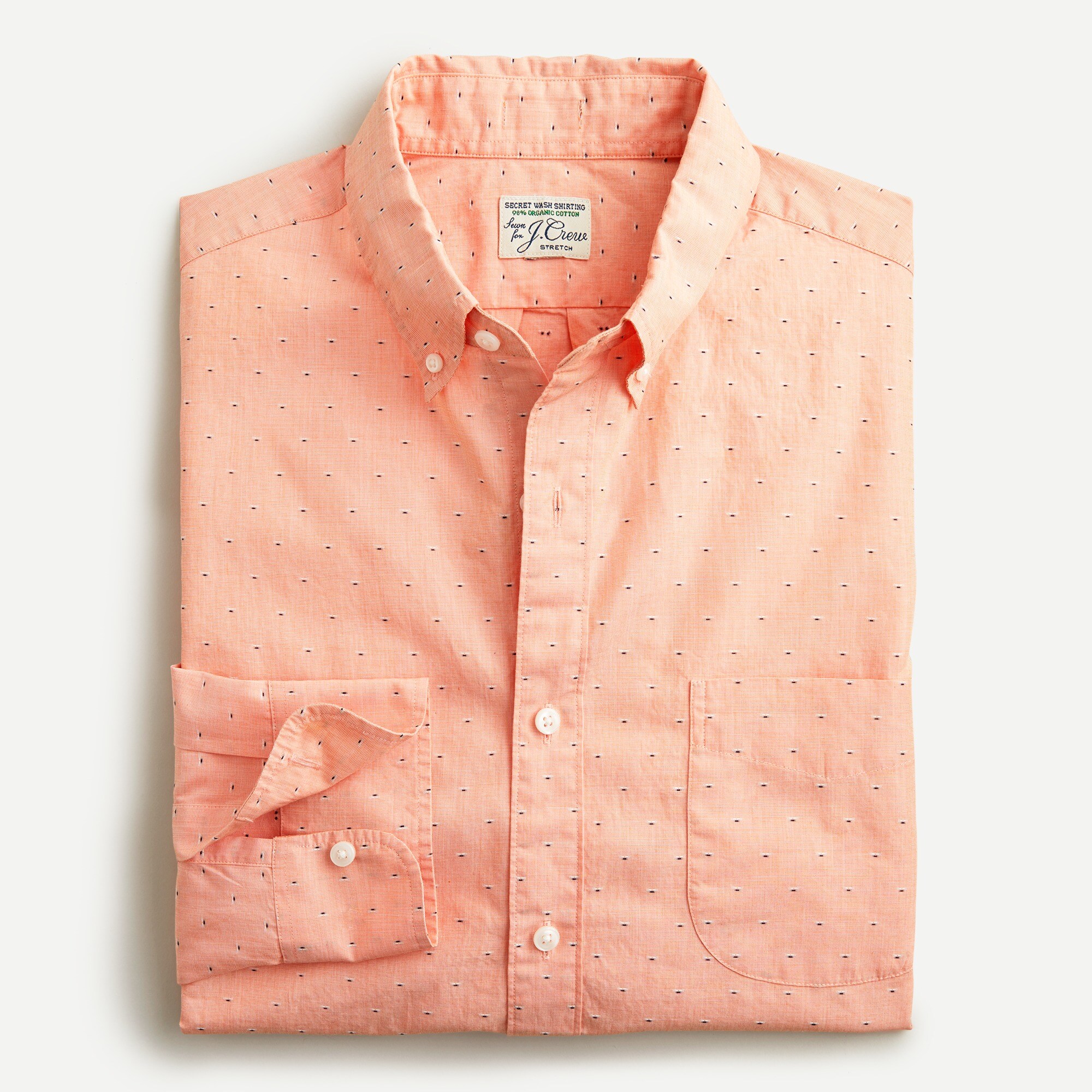 J.Crew Stretch Secret Wash Cotton Poplin Shirt In Dobby For Men