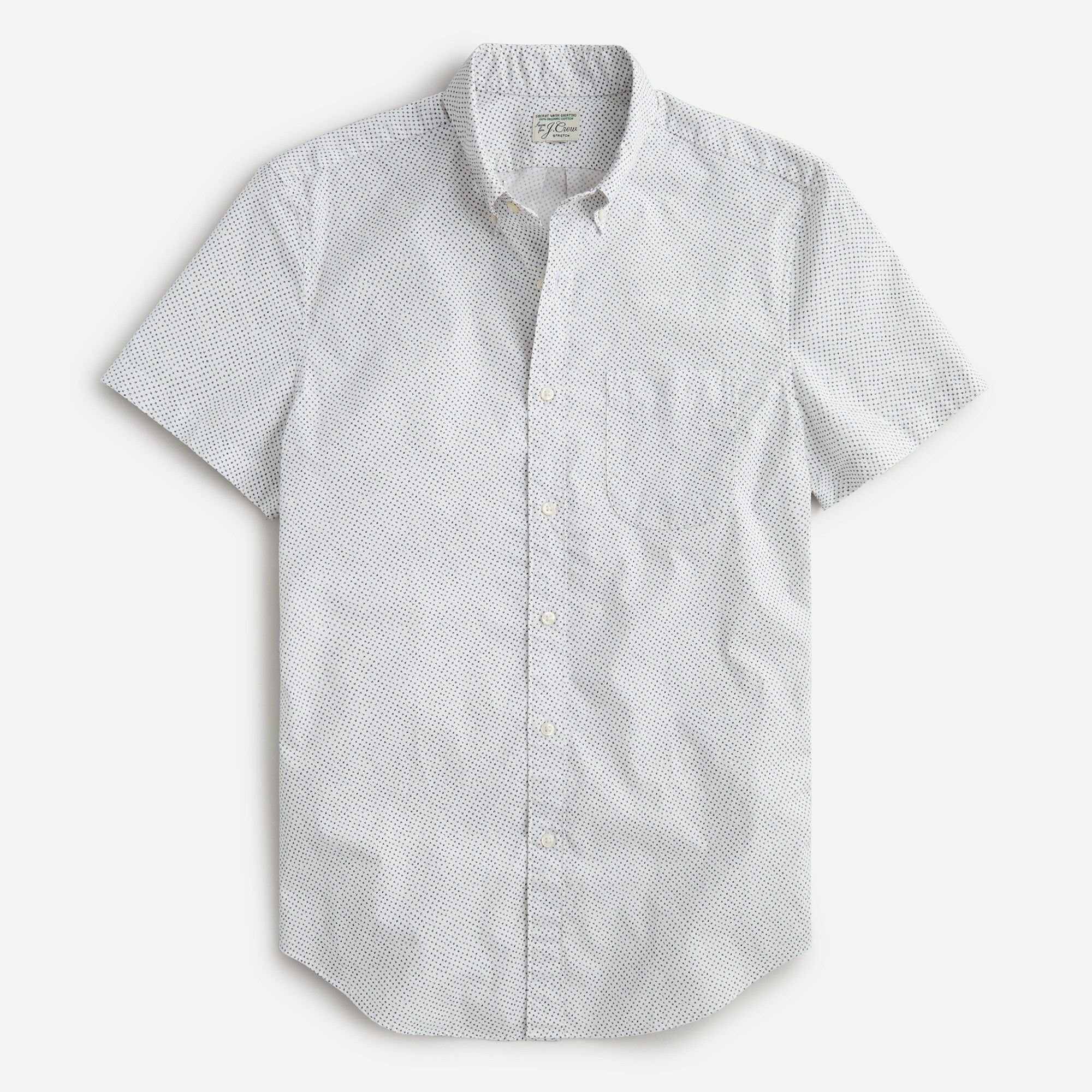 J.Crew Shortsleeve Stretch Secret Wash Cotton Poplin Shirt In Mini
