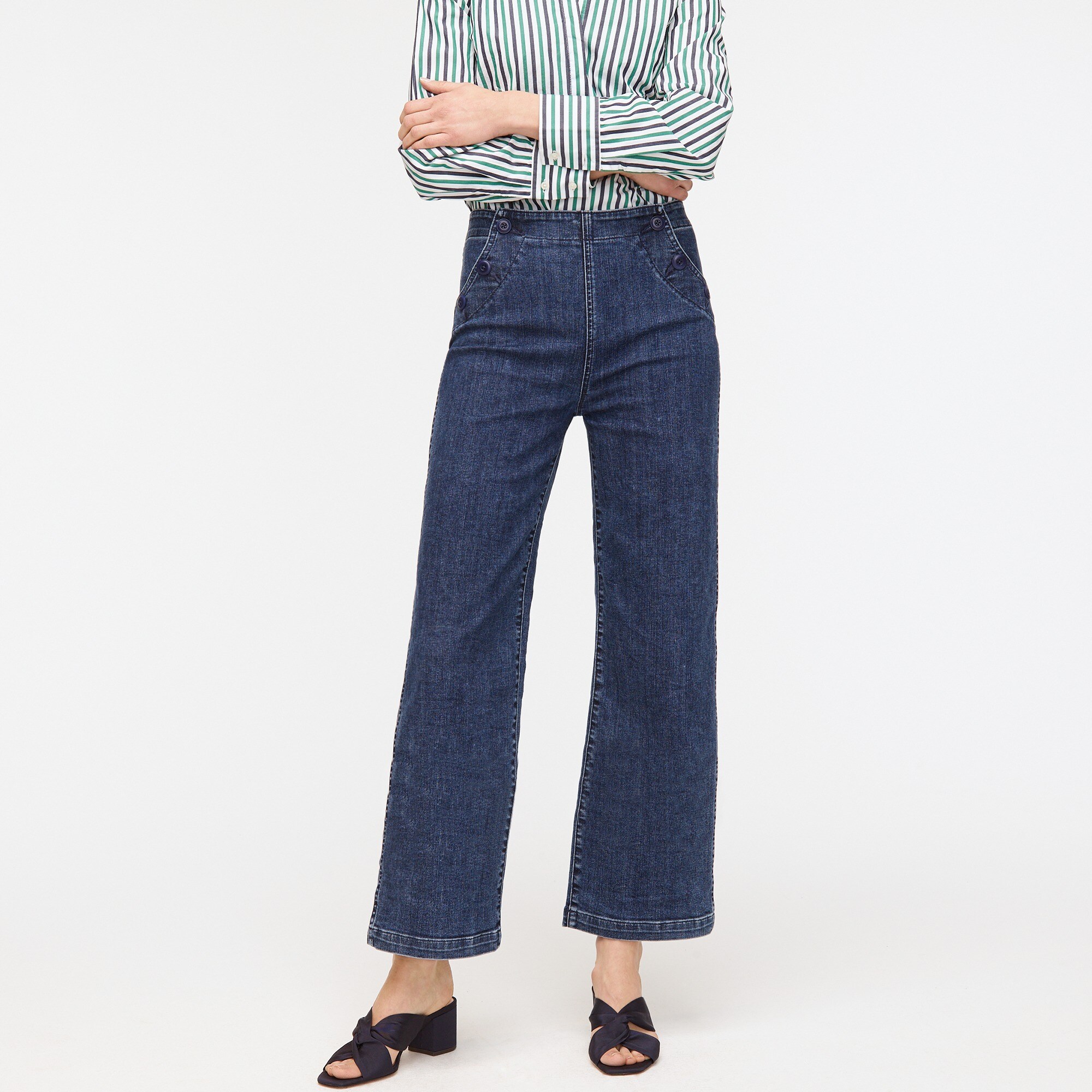 J.Crew Slim Wideleg Jean With Sailor Buttons For Women