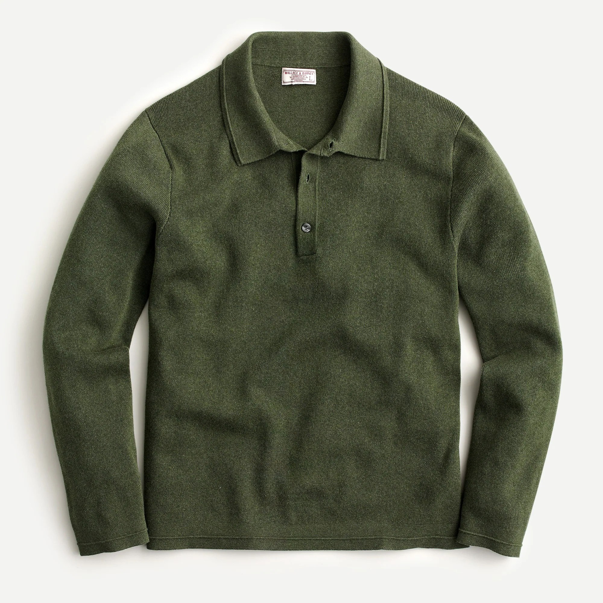 J.Crew Wallace & Barnes Cotton Longsleeve Polo Sweater For Men