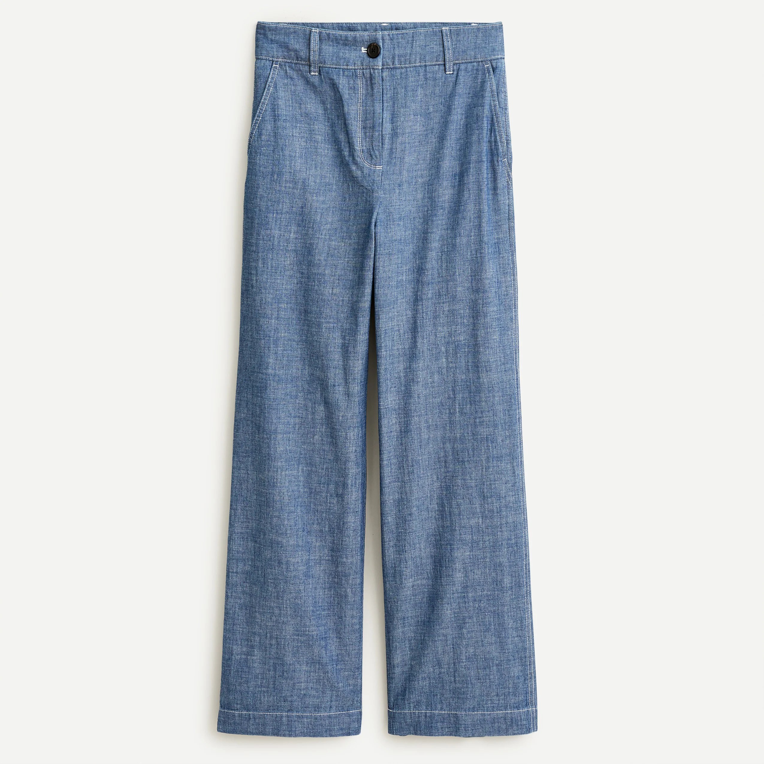 J.Crew Wideleg Pant In Washed Chambray For Women