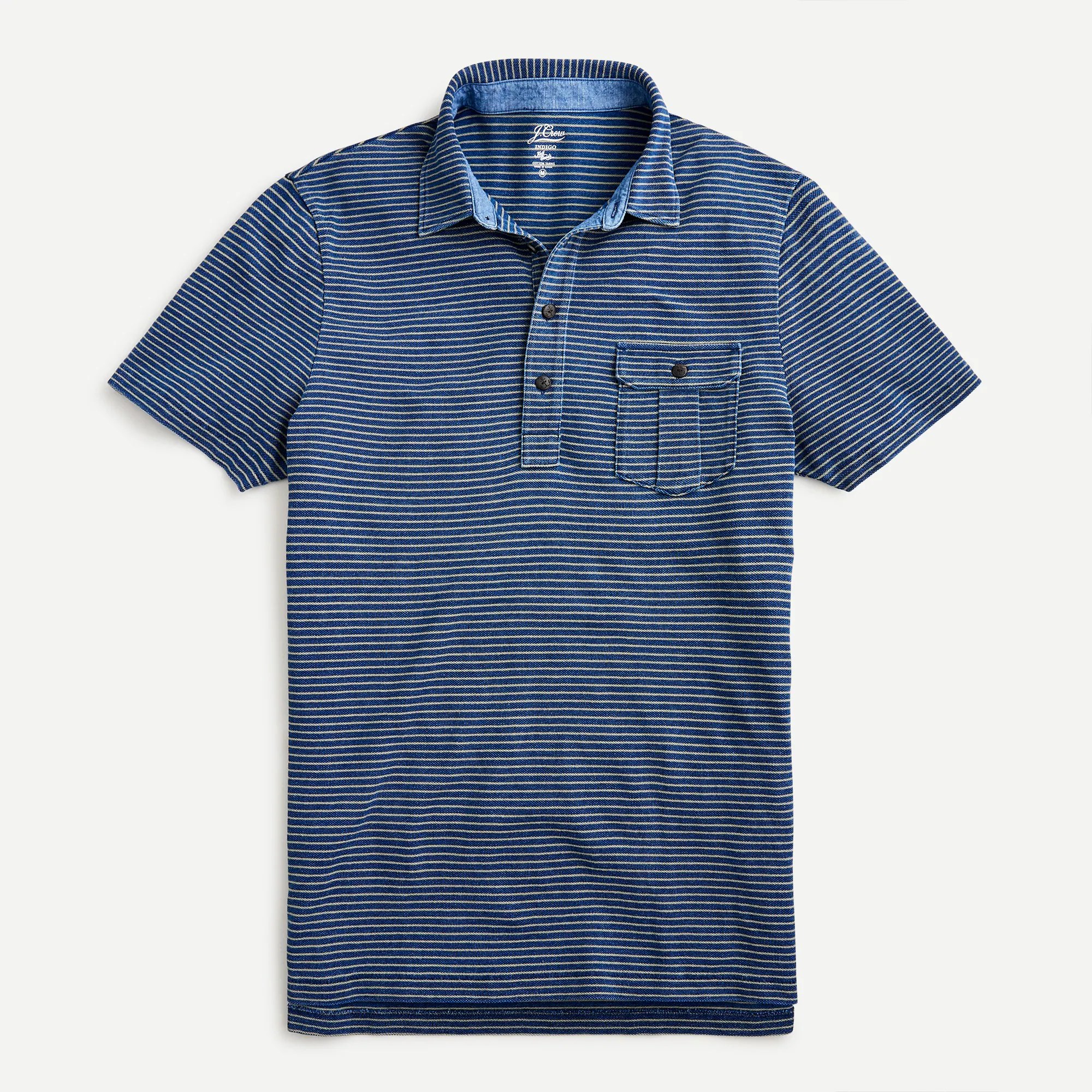J.Crew Piqué Polo Shirt In Indigodyed Stripe For Men