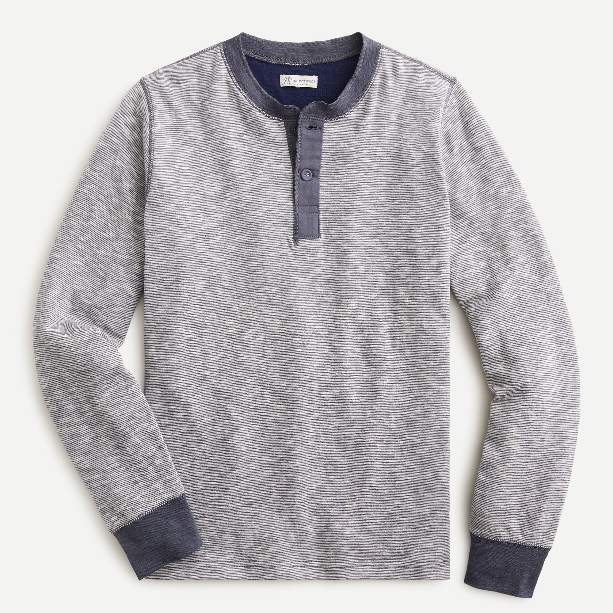 J.Crew Doubleknit Henley In Stripe For Men