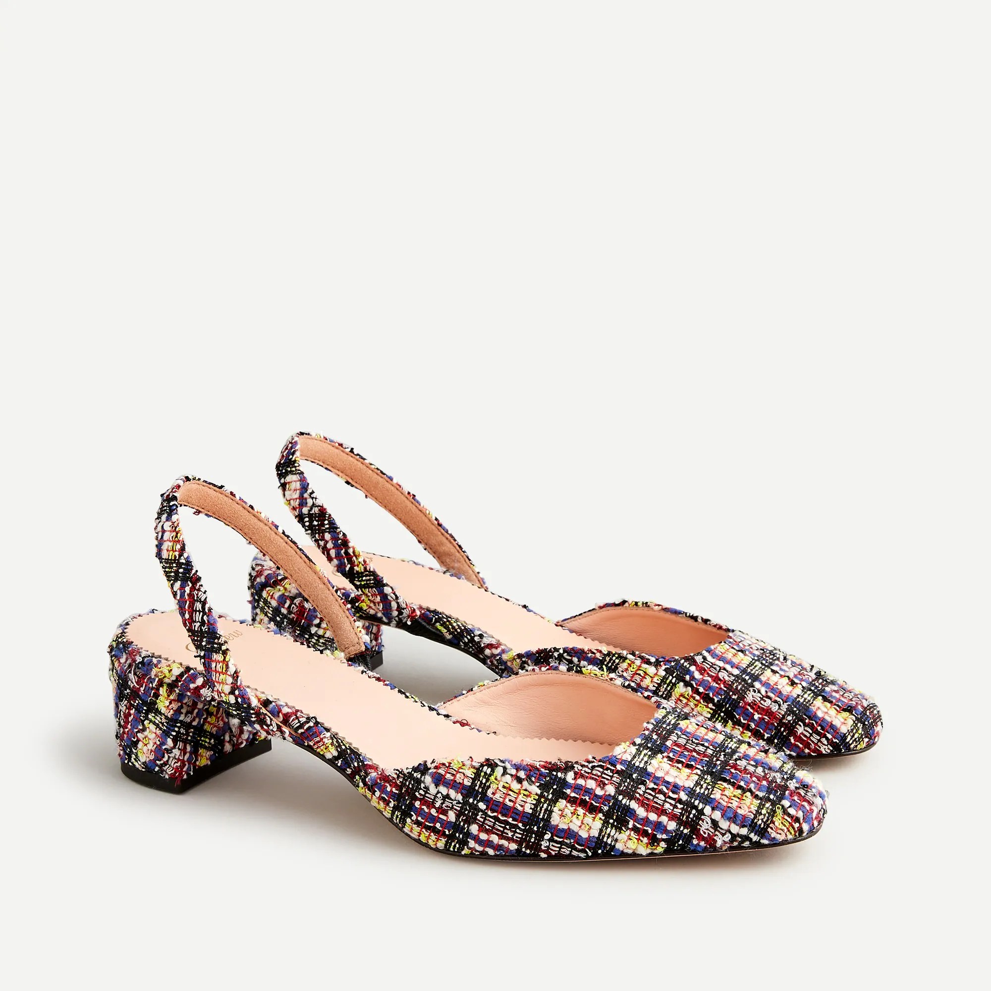 J.Crew Blockheel Slingback Pumps In Tweed For Women