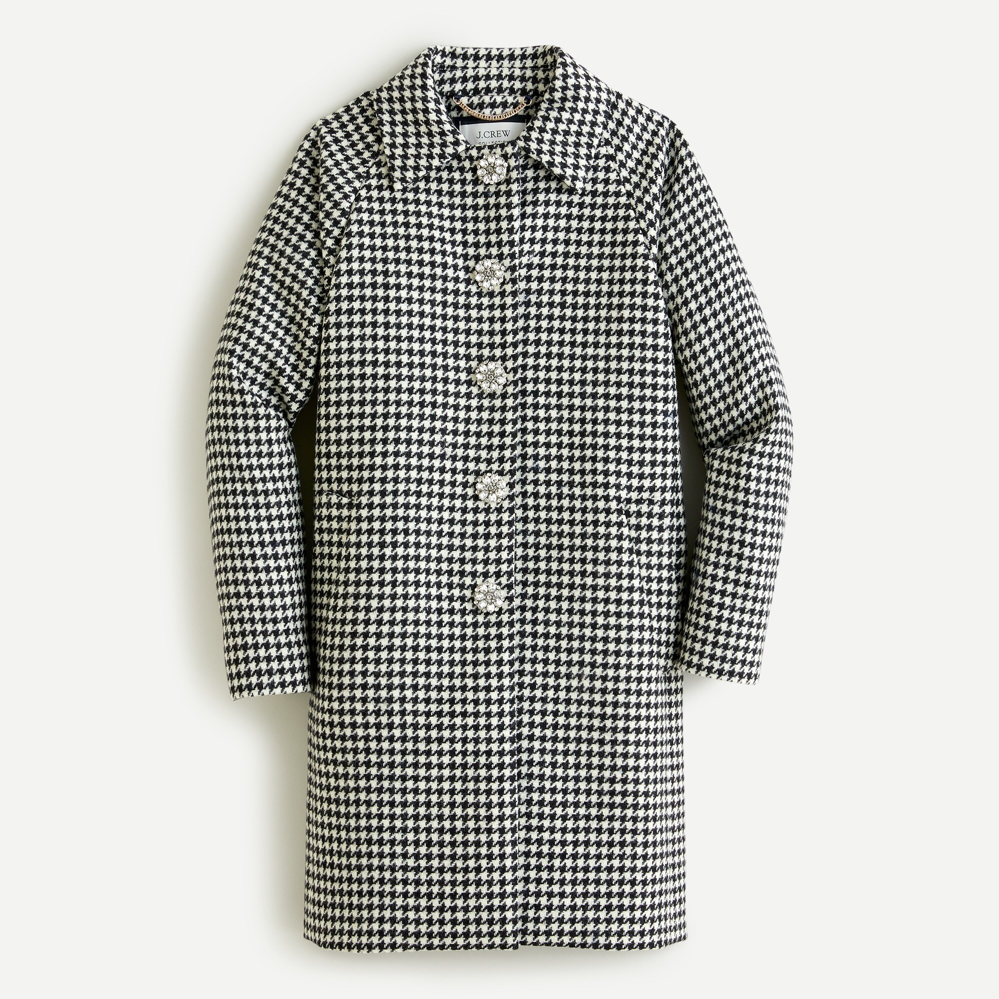 J.Crew Collection Car Coat In Houndstooth English Wool For Women