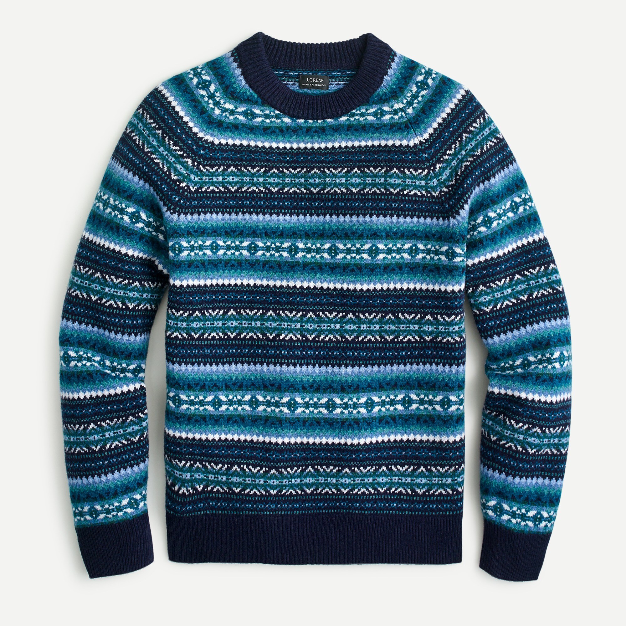 J.Crew Fair Isle Lambswool Crewneck Sweater For Men
