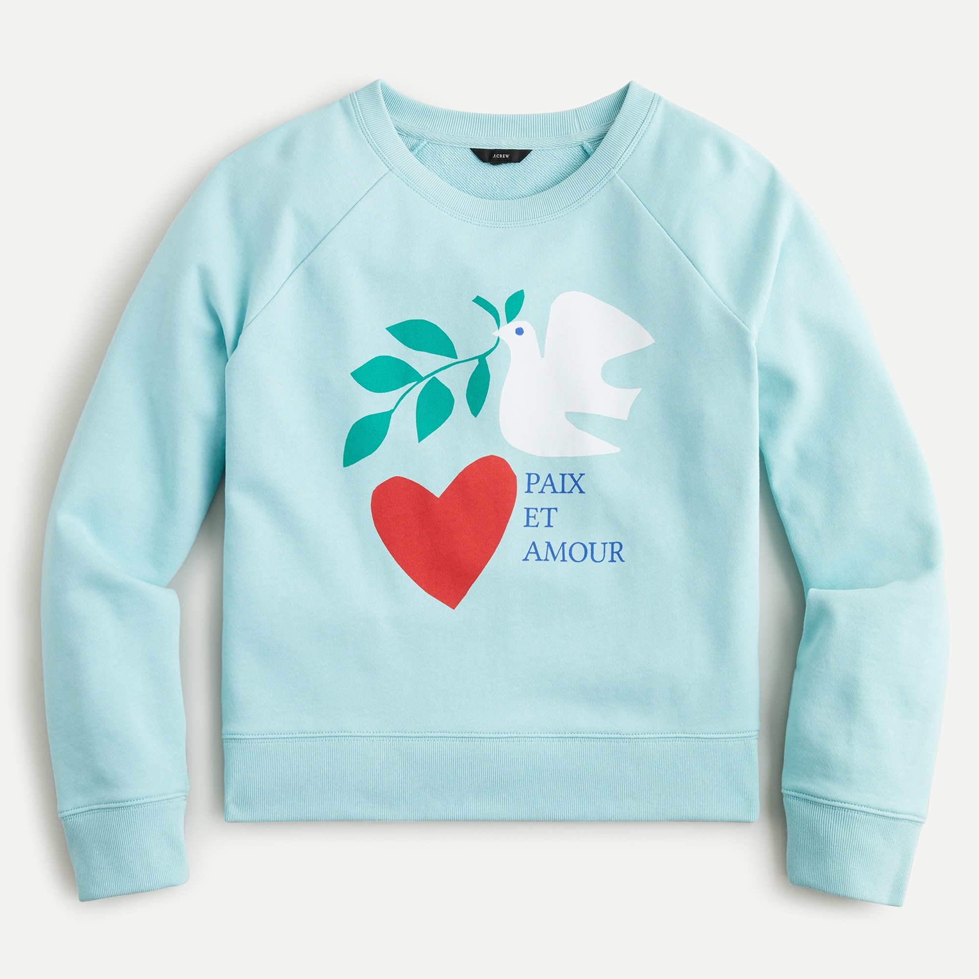 J Crew AT802 NWT Lrg PAIX ET AMOUR DOVE HEART Original Cotton Terry