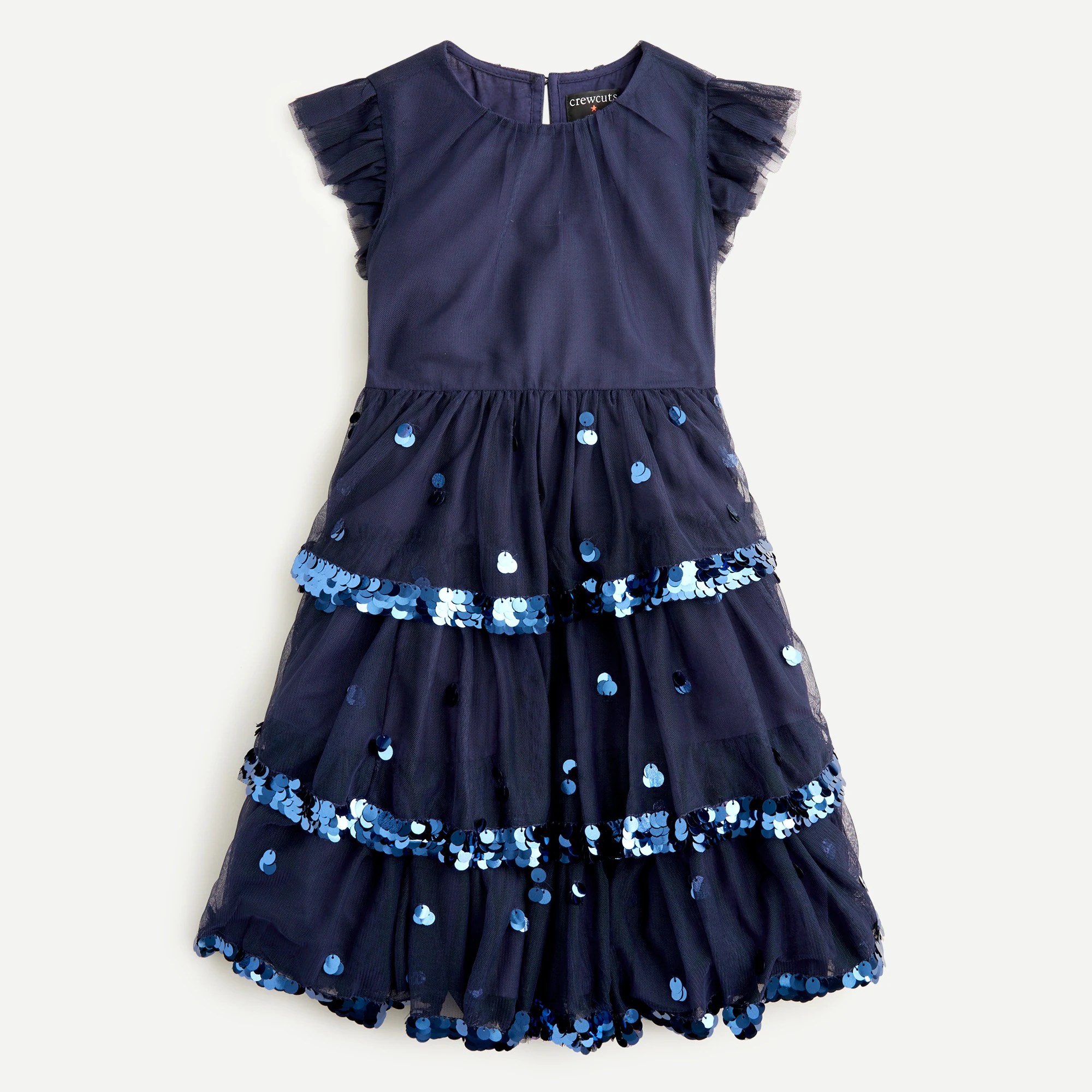J.Crew Girls' Tiered Tulle Dress With Paillettes For Girls