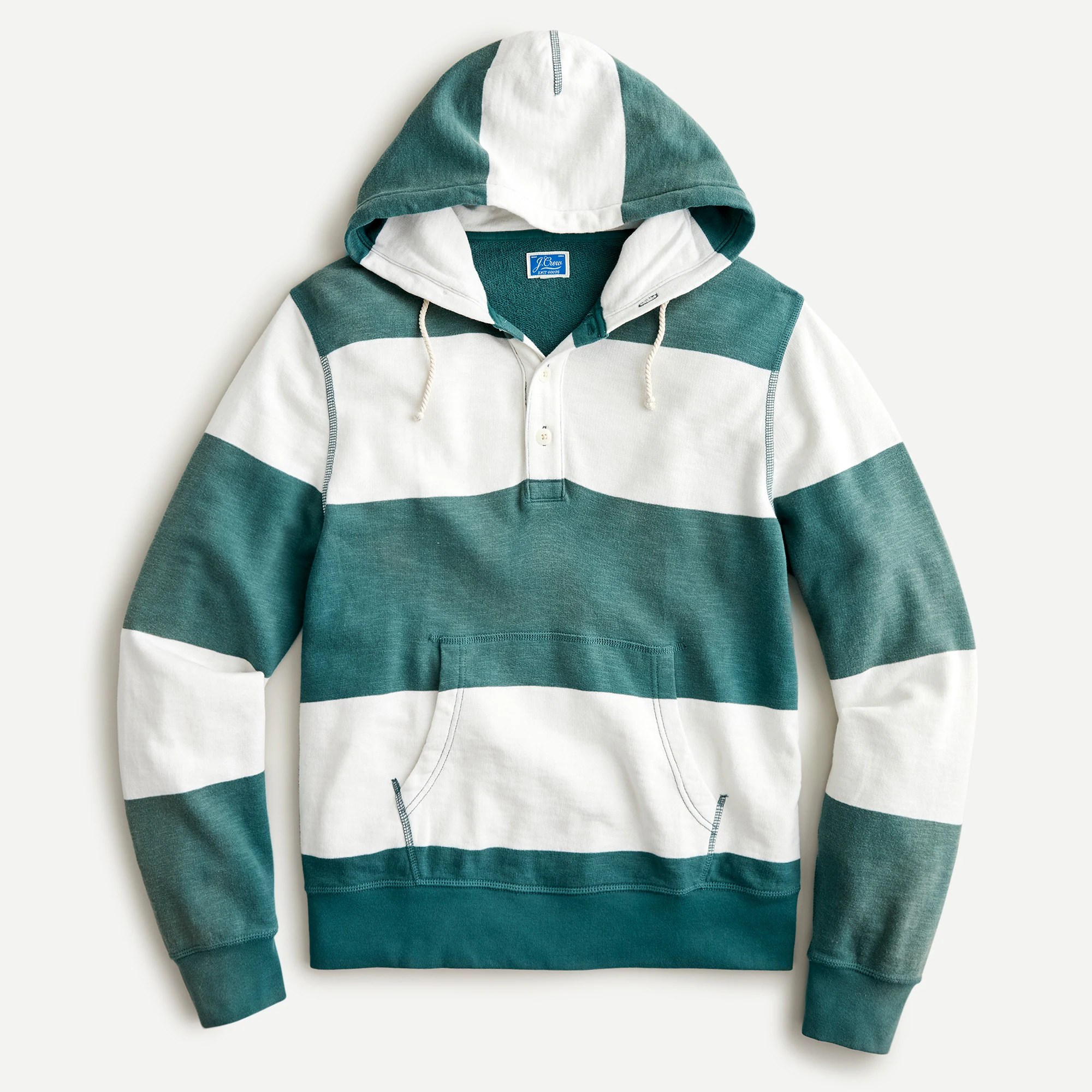 J.Crew Lightweight Sunfaded French Terry Henley Hoodie For Men