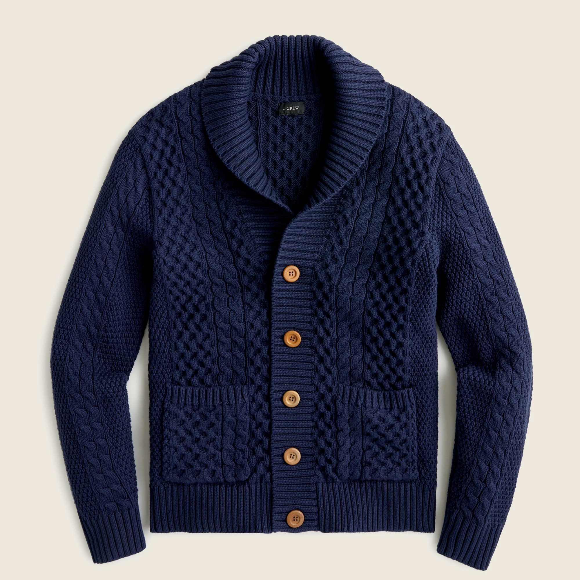 J.Crew Cotton Cableknit Shawlcollar Cardigan For Men