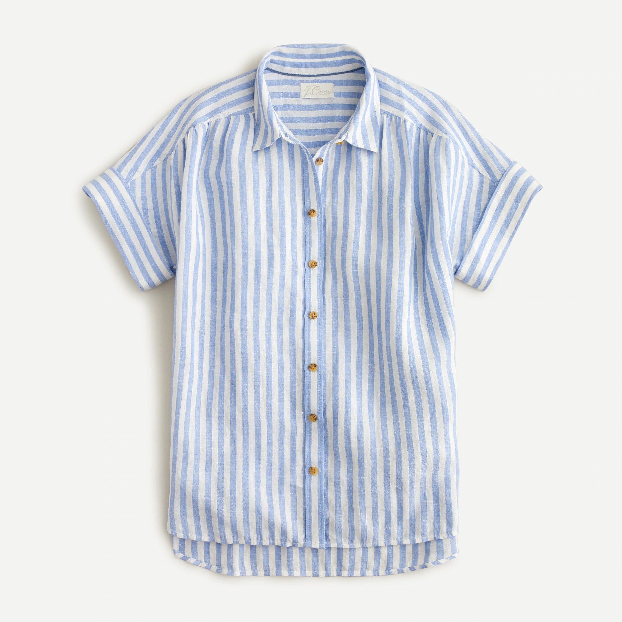 J.Crew Relaxedfit Shortsleeve Baird McNutt Irish Linen Shirt In