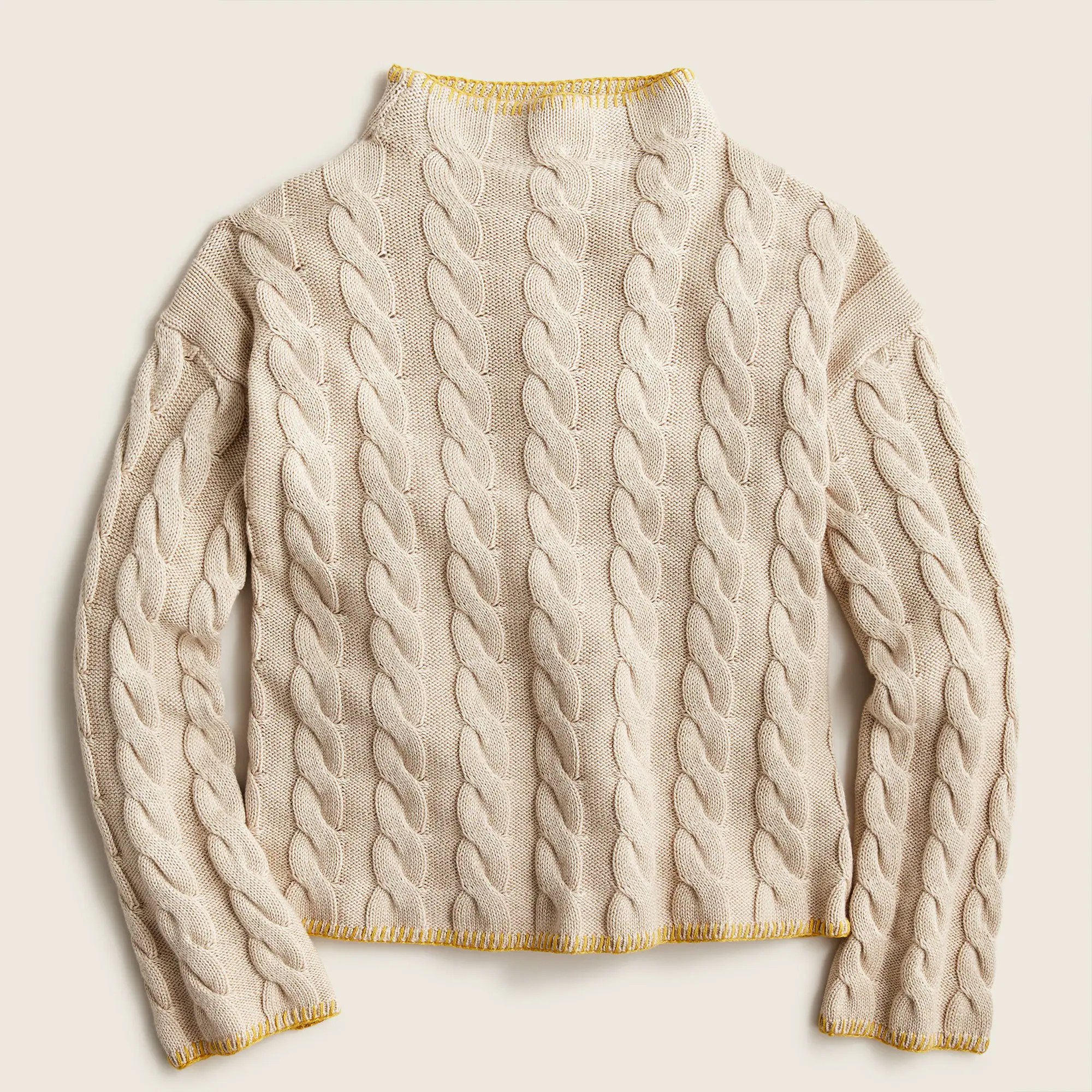 J.Crew Swingy CableKnit Mockneck Sweater White hudpleieakademiet.no