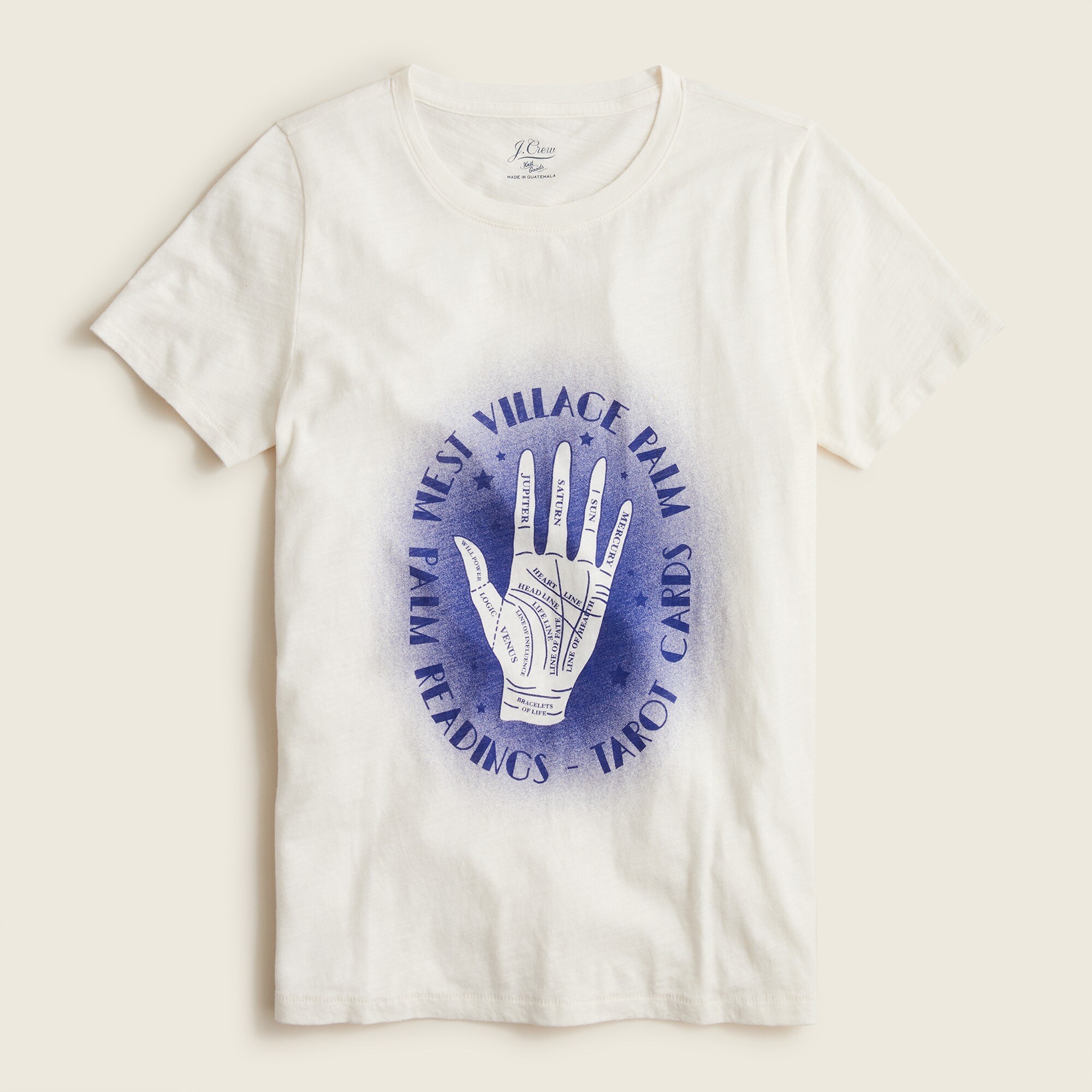 J.Crew Vintage Cotton Palm Reader Tshirt For Women